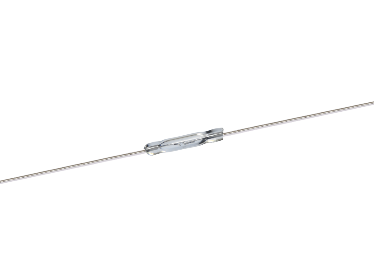 A SW GP501 metal wire tensioner is attached between two ends of a thin steel cable, set against a plain white background. by Standex Detect