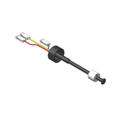 A custom liquid level sensor designed with an integrated cap for easy installation into the customer's bottle design. The high and low switching points ensured automated reading in the medical equipment to ensure enough solvent is present to start their mixing process. by Standex Detect