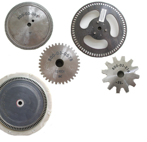 Examples of custom gears that Standex Detect builds, calibrates, and test with for customer applications.