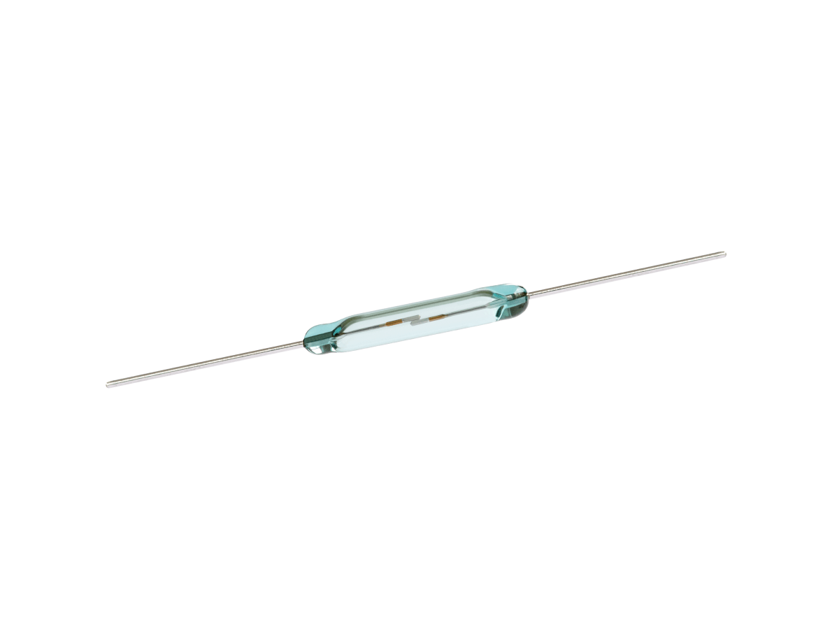 ORD325 Series reed switch: miniature SPST‑NO switch rated to 200 VDC and 0.5 A, hermetically sealed for reliable performance in automotive, control, communications, measurement equipment, and household appliances.