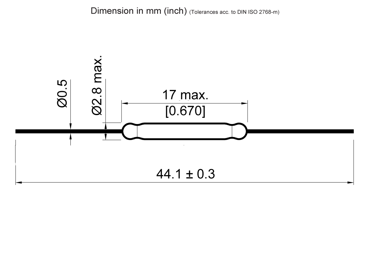 ORD325 Series reed switch: miniature SPST‑NO switch rated to 200 VDC and 0.5 A, hermetically sealed for reliable performance in automotive, control, communications, measurement equipment, and household appliances.